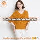 women v neck long sleeve pure color computer kintted loose pullover sweater