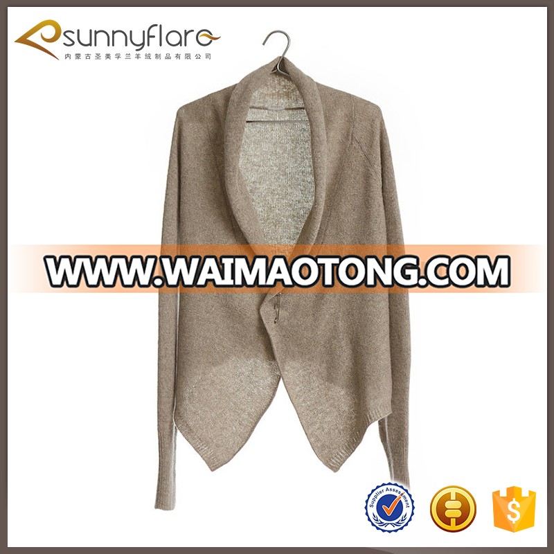 Wholesale pure cashmere knitted women cardigan coat